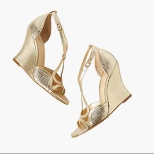 VGUC Lilly Pulitzer Janie Gold Wedges ❤️ size 9